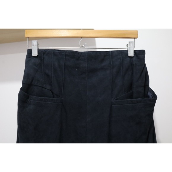 NWT Vakko Womens Size 12 Skirt Blue Suede Knee Length Vintage Academia 90s Y2K - Picture 2 of 7